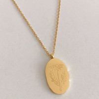Collier de fleurs de naissance personnalisé gravé double face en acier inoxydable imperméable pour femmes de 12 mois