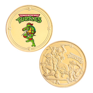 Vente en gros de 5 pièces de monnaie en or représentant des personnages de films américains et de pièces commémoratives en métal des Tortues <span class=keywords><strong>Ninja</strong></span>, parfaites pour la collection ou les cadeaux - Product Image 3