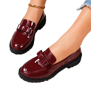 Alta calidad PU cuero estilo coreano vestido <span class=keywords><strong>de</strong></span> negocios Casual Slip-On Flats peso ligero otoño temporada estampado moda tendencia mocasines - Product Image 4