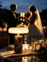 Lampe de table sans fil portable en marbre véritable pour mariage, avec abat-jour en verre, interrupteur tactile, autonomie de 8 à 12 heures, pour créer une ambiance lumineuse.