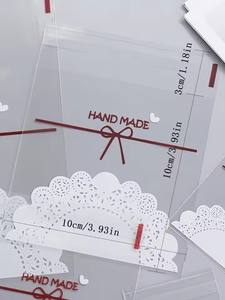 100pcs sac à biscuits transparent à nœud frais - Product Image 3