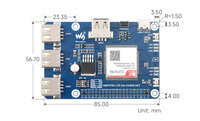 Placa de Desarrollo Waveshare Cat-1/GNSS HAT para Raspberry Pi con Módulo SIM7670G, Compatible con LTE 4G Multibanda Global Cat-1 y GNSS