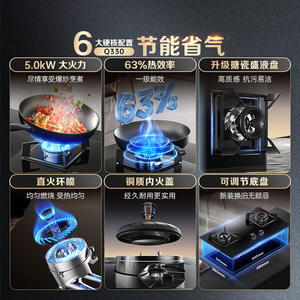 Estufa de Gas Midea Q330 720x420mm de Doble Quemador con Vidrio Templado para Uso Doméstico - Product Image 5