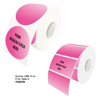 Étiquettes thermiques rondes personnalisées pour imprimante d'étiquettes d'expédition 500 pièces violet envoi direct étiquettes thermiques pli en éventail sans BPA