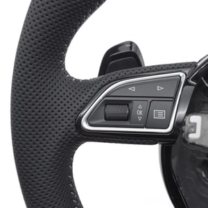Volante Deportivo de Fibra de Carbono Forjado con Base Plana para <span class=keywords><strong>Audi</strong></span> <span class=keywords><strong>A1</strong></span>/A3/A4/A5/A6/A8 2011-2017, Volante Económico - Product Image 4