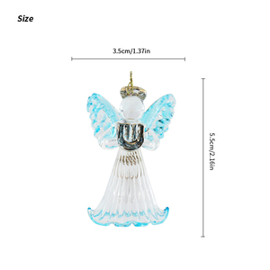 Zhengtian thiết kế mới đám cưới thiên thần figurine 3.5*2.5*5.5 rõ ràng kính với ánh sáng <span class=keywords><strong>LED</strong></span> cho nhà trang trí đám cưới kỳ nghỉ Nguồn cung cấp - Product Image 2