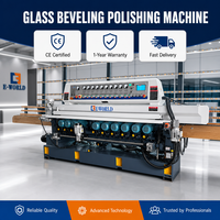Machine de polissage de verre à ligne droite PLC 11 moteurs pour le traitement du verre flotté (miroirs, portes de douche, fenêtres, meubles)