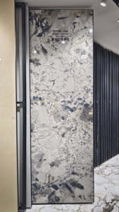 Carrelage en pierre frittée à motif marbre noir poli 1000x3000mm antidérapant résistant aux acides pour usage intérieur/extérieur salle de bain - Product Image 3