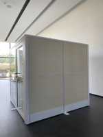 Soundproof Office Partition Wall Aluminum Frame Tempered Glass Workspace Divider for Commercial Project
