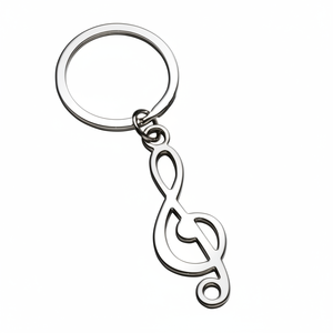 Porte-clés personnalisable Clé de Sol, élégant porte-clés en métal, alliage et zinc, imprimé UV, cadeau avec logo personnalisé - Product Image 2