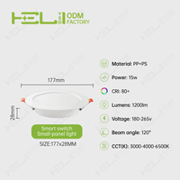Lampes LED intelligentes WiFi pour la maison, 177*28MM, 15W, 1200LM, panneau mural en PP PS blanc