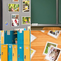 Cadre photo magnétique transparent en acrylique OEM à changement facile pour la décoration de cuisine, réfrigérateur, casier et tableau blanc de bureau