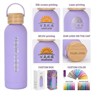 Bouteille d'eau isotherme en acier inoxydable à double paroi, écologique, avec couvercle en bambou, personnalisable (12, 16, 24, 32 oz), pour les sports de plein air - Product Image 3