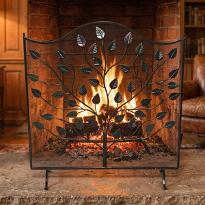 Parasol de Chimenea Clásico Decorativo de Hierro Kamran con Acabado en Polvo - Accesorio Esencial para Conjuntos de Chimenea - Product Image 1