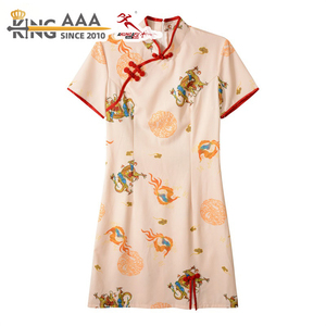 KingAAA Vente en gros de robes Qipao d'occasion pour femmes, style fusion Est-Ouest, Cheongsam de seconde main pour dames, robes esthétiques orientales, vêtements de galerie - Product Image 3