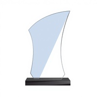 Trophée classique en acrylique durable, gravure polie, impression typographique, courbe élégante, reconnaissance d'employés d'entreprise, sport