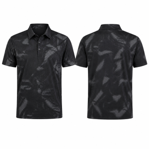 Camiseta de Polo de Golf Personalizada con Camuflaje Negro para Hombre, Diseño de Puntos, Secado Rápido, Elástica, Fabricante de Ropa de Golf OEM ODM de Marca Privada - Product Image 4