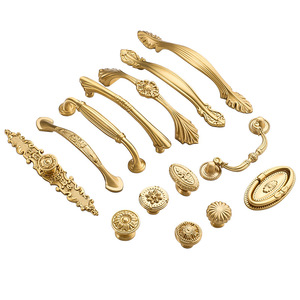 American Brass Handle Solid <strong>Antique</strong> Finish Durable Rust-Resistant Hardware for Kitchen Cabinets Bedroom Dressers Classic Home - Product Image 1