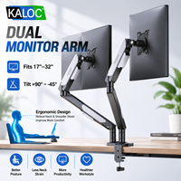 Support d'écran de bureau Kaloc Factory pour moniteurs de 17 à 32 pouces, en acier laminé à froid, à bras simple ou double, robuste et réglable