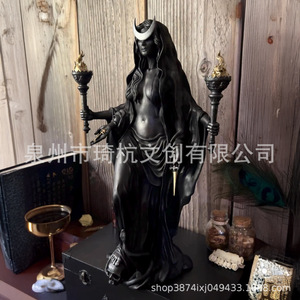 Estatua de diosa de resina con antorcha y capa, decoración de Halloween para sala de estar, artesanía hecha a mano, regalo para adultos QH - Product Image 4