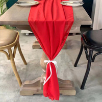 Nappe carrée moderne en mousseline de soie écologique, couleur unie, 100 % polyester, 70x300cm, réutilisable pour la maison, l'hôtel, les mariages