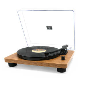 Factory Custom Dark Wood <b>Vinyl</b> Record <b>Player</b> Modern Desktop <b>Speaker</b> 3 Speed BT FM Radio Turntable Home Decor High Fidelity Audio - Product Image 4