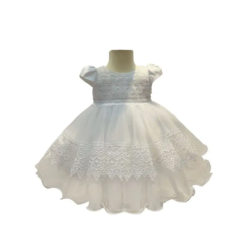 2024 New Girl Puff Manga Saia Estilo Estrangeiro Aniversário de um ano de idade Flower Girl Dress Crianças Big Bow Fluffy Princess Dresses