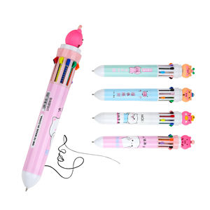 Bolígrafo Retráctil de Plástico Multicolor 10 en 1, Bonito y Económico, con Dibujos Animados para Estudiantes, Venta al Por Mayor - Product Image 1