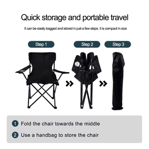 كرسي شاطئ وتخييم وصيد قابل للطي خفيف الوزن عالي الجودة بتصميم عصري للبيع بالجملة - Product Image 2