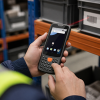 Terminal de données portable industriel Android 13 robuste avec lecteur de codes-barres, écran 4 pouces, clavier, technologie NFC, pour l'inventaire d'entrepôt et la gestion MES, 4 Go
