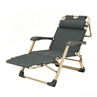Lit et chaise de lit pliants en métal pour adultes, portables et légers, bon marché, de haute qualité pour l'extérieur avec bras