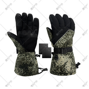 Guantes calefactables de camuflaje, guantes de cinco dedos para motocicleta con pantalla táctil, guantes cálidos para exteriores con temperatura ajustable - Product Image 3