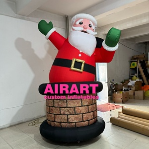 Inflables fábrica personalizada Navidad inflable personaje 3m/10 pies inflable <span class=keywords><strong>Santa</strong></span> Stand <span class=keywords><strong>en</strong></span> <span class=keywords><strong>chimenea</strong></span> - Product Image 3