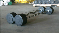 Équipement de Fitness de haute qualité en gros Poids différent fixe Barre d'haltères droite EZ Curl en caoutchouc