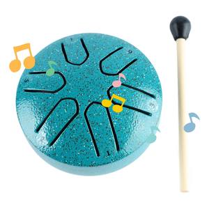 Handpan Drum Professional <span class=keywords><strong>Mini</strong></span> 6 Note Worry Free Tongue Tambor Instrumento de percusión con baqueta Verde - Product Image 5