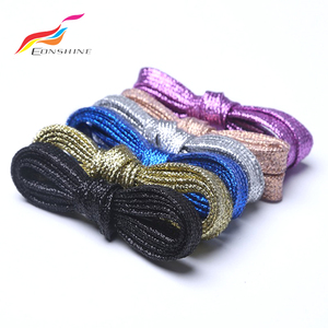 Fashion Shinny Pink <strong>Flat</strong> <strong>Shoe</strong> Lace <strong>Glitter</strong> Shoelace for Women <strong>Shoes</strong> - Product Image 3