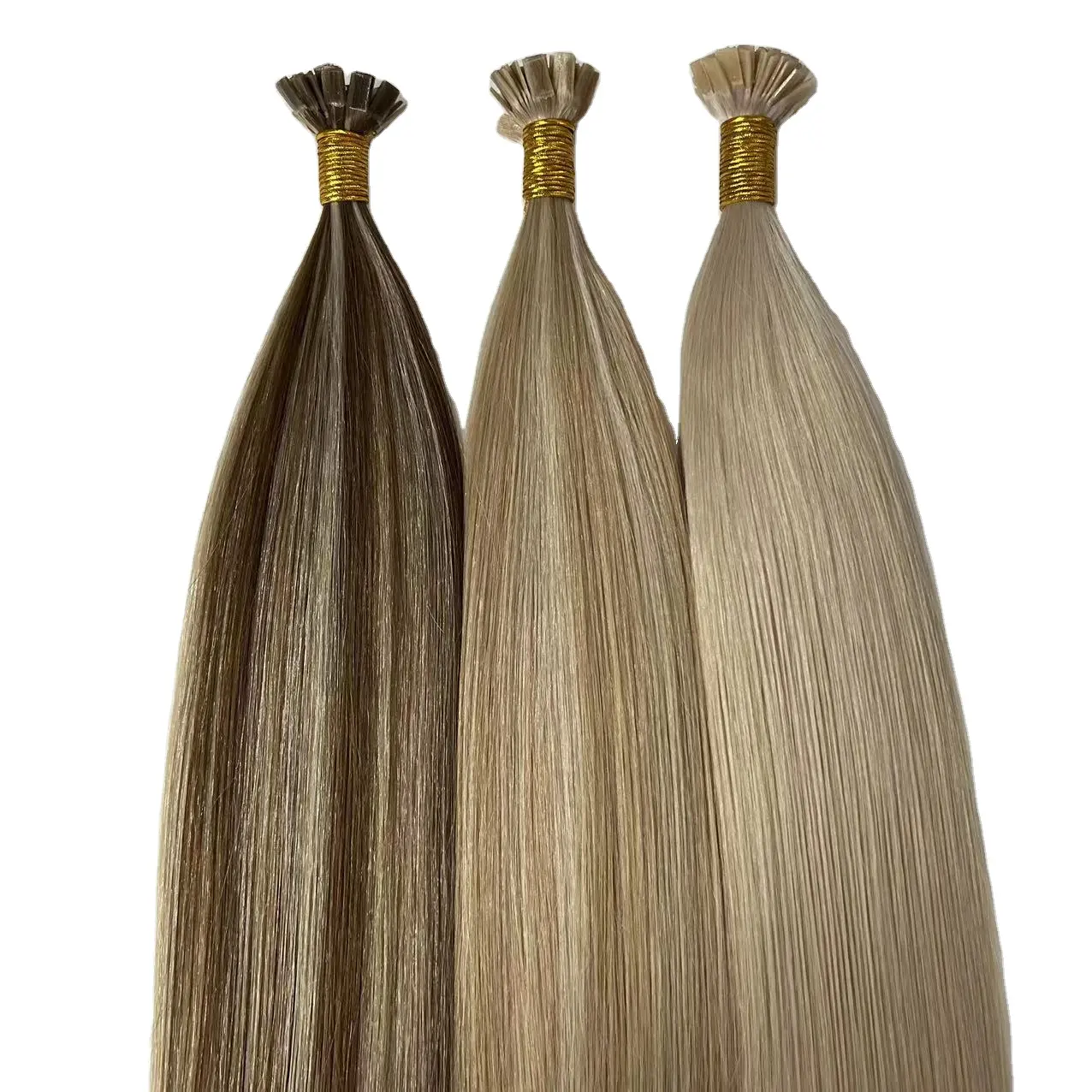 Оптовая продажа, двойные нарисованные человеческие волосы, предварительно скрепленные кератиновые накладные волосы с плоским кончиком, итальянский клей, натуральные волосы на заказ