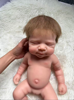 Poupée reborn en silicone solide de 18 pouces, réaliste, faite à la main, de qualité supérieure, avec cheveux en mohair implantés