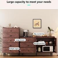Commode en bois moderne personnalisée pour chambre à coucher avec 6 tiroirs, armoire de rangement multifonctionnelle
