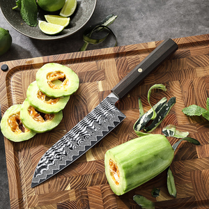 <span class=keywords><strong>Couteau</strong></span> <span class=keywords><strong>Santoku</strong></span> japonais en acier Damas forgé XINZUO, <span class=keywords><strong>couteau</strong></span> de cuisine professionnel pour chef, <span class=keywords><strong>couteau</strong></span> à trancher avec manche en bois d'ébène octogonal - Product Image 4