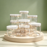 Bocaux en Plastique Transparent Disponibles 200/250/300/400/500/800/1000ml, Pots et Bouteilles en Plastique pour Cosmétiques et Aliments pour Animaux