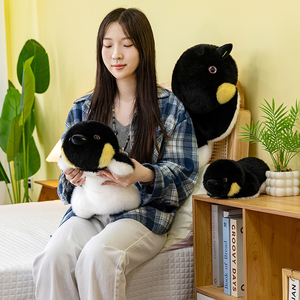 Nuevo juguete de peluche de pingüino emperador súper suave simulación personalizada pingüino negro figura de peluche realista pingüino juguetes de animales de peluche - Product Image 2