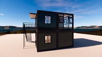 Villa moderne préfabriquée détachable de 20 pi x 4 pi, bureaux conteneurs, maisons mobiles en kit, panneaux sandwich en acier