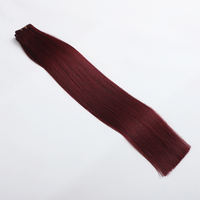 Trame invisible de papillon de génie des deux côtés 100% extensions de cheveux humains vierges crus injectés XO trous trame cheveux Remy russes 99J