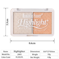 Personnalisable Vente Chaude Shimmer Étanche Longue Durée Éclaircissant 2 Couleurs Surligneur Palette