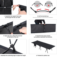 JSJM Lit de Camp Pliant Moderne en Alliage d'Aluminium avec Sac de Transport, Lit de Couchage Tactique Portable pour la Randonnée en Extérieur et les Situations d'Urgence