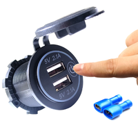 Double prise de chargeur de voiture USB 12v 4.2A avec interrupteur