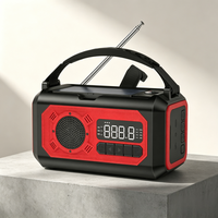Radio Solar de Manivela con Función AM/FM/WB de 10000 mAh, Radio de Manivela Solar con Linterna Brillante