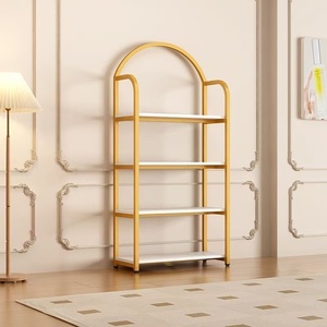 Étagère de présentation de style français moderne, étagère de rangement cosmétique commerciale, unité d'étagères ouvertes avec armoire inférieure pour salon - Product Image 5