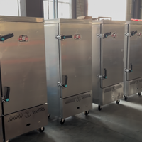 Cuiseur à riz commercial Ruitai 12 plateaux GPL/Gaz naturel avec SUS304/SS201 Série économique et robuste pour écoles/buffets
